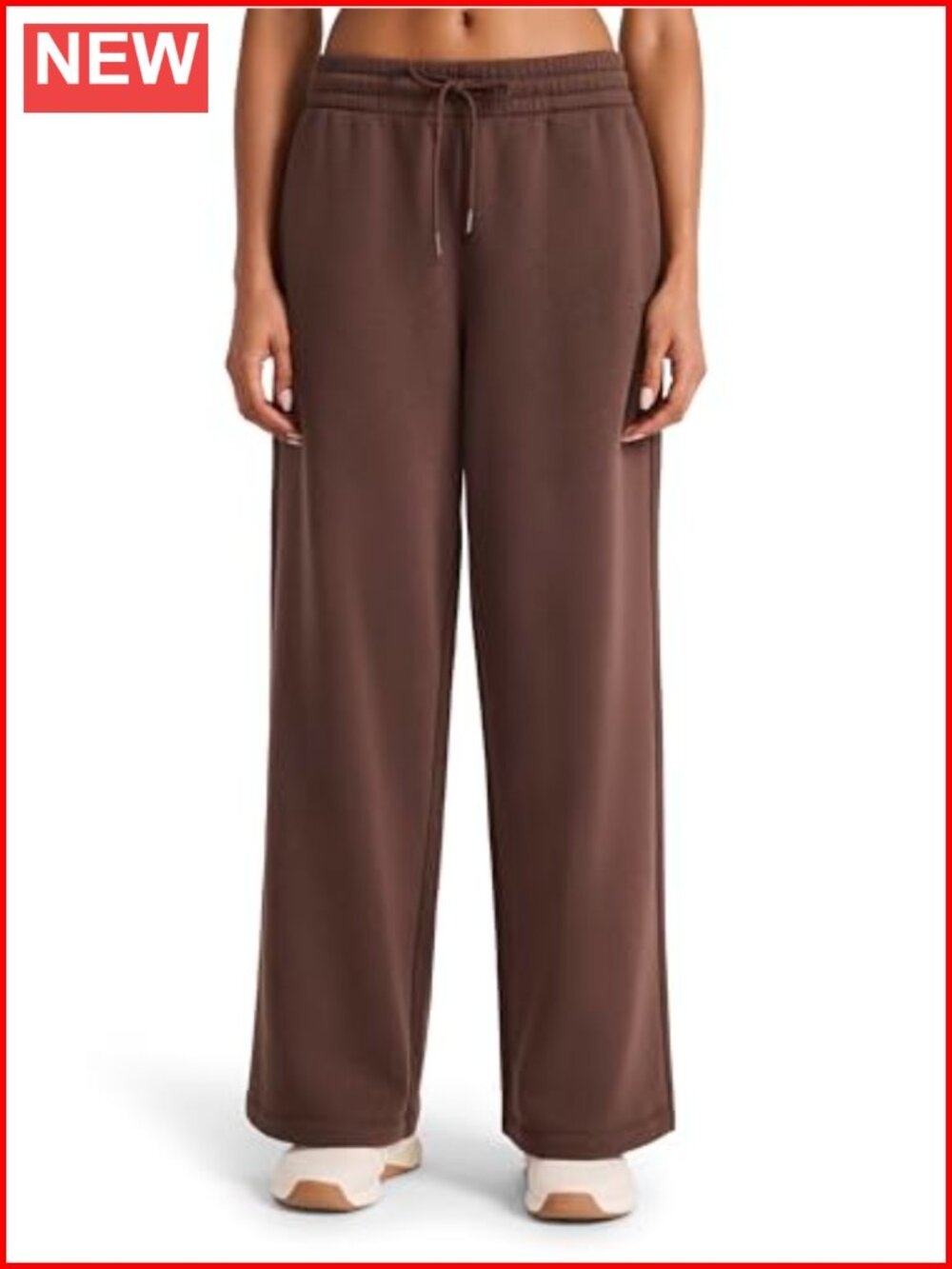 Wide Leg Sweatpants Midweight Cotton-Poly Drawcord Waist Athletic